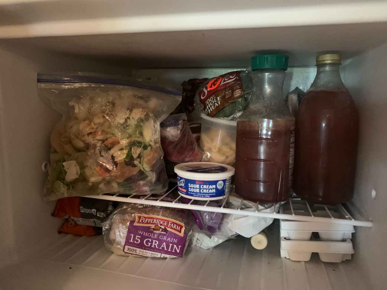 Food scraps in the freezer