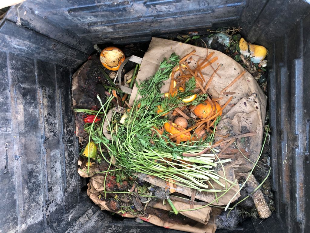 Inside the composter