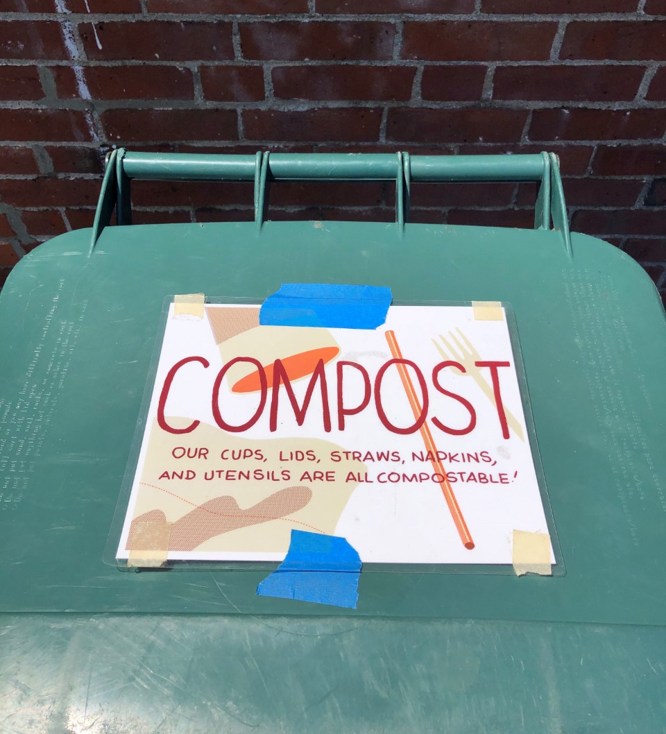 Willow's compost bin sign